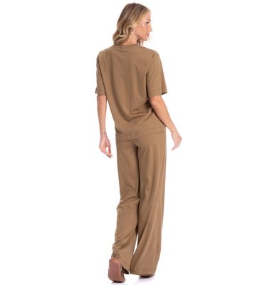 Conjunto Feminino Longo Manga Curta Sofia - Imagem 2 - Mobile