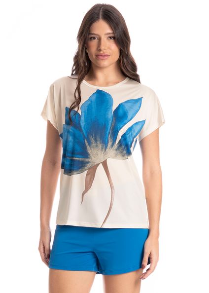 Pijama Feminino Curto Yasmin Azul-2 - Imagem 1