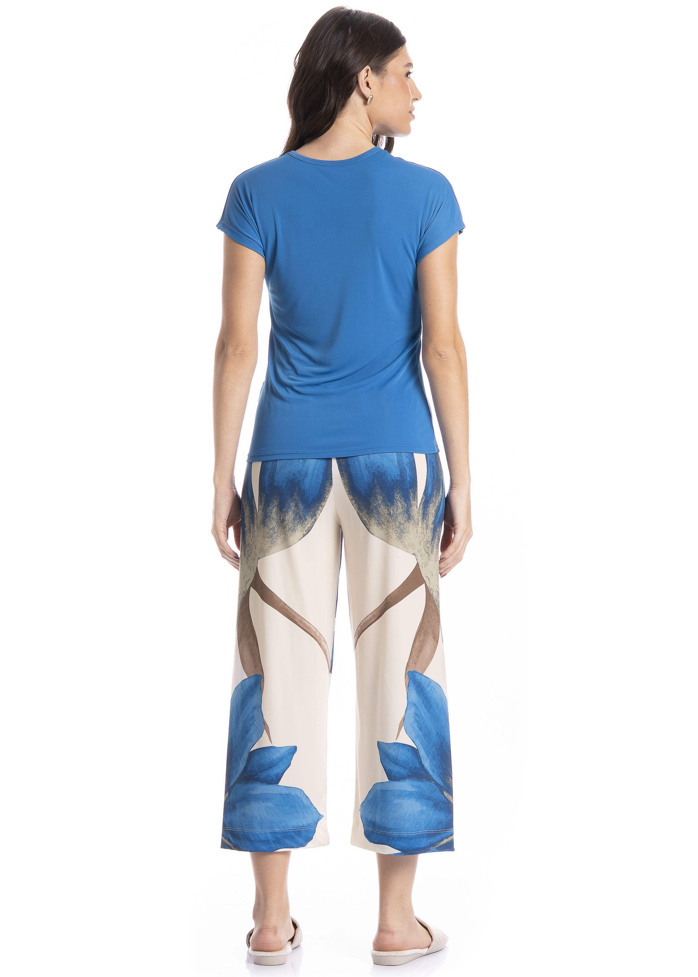 Pijama Feminino Capri Yasmin Azul-2 - Imagem 2