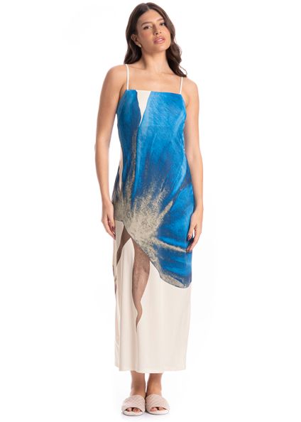 Vestido Longo Feminino Yasmin Azul-2 - Imagem 1