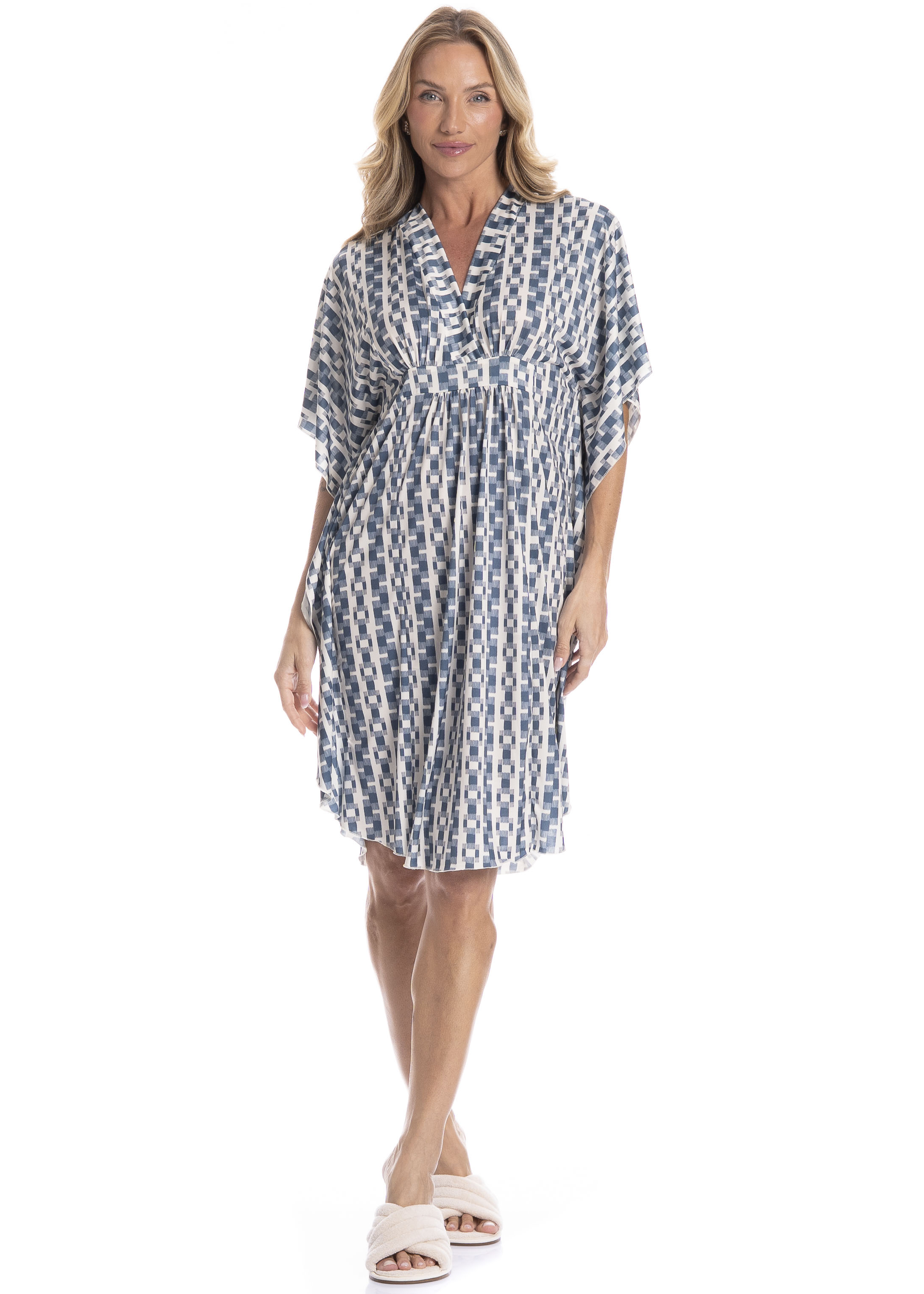Kaftan Feminino Médio Brisa Azul-marinho - Imagem 1