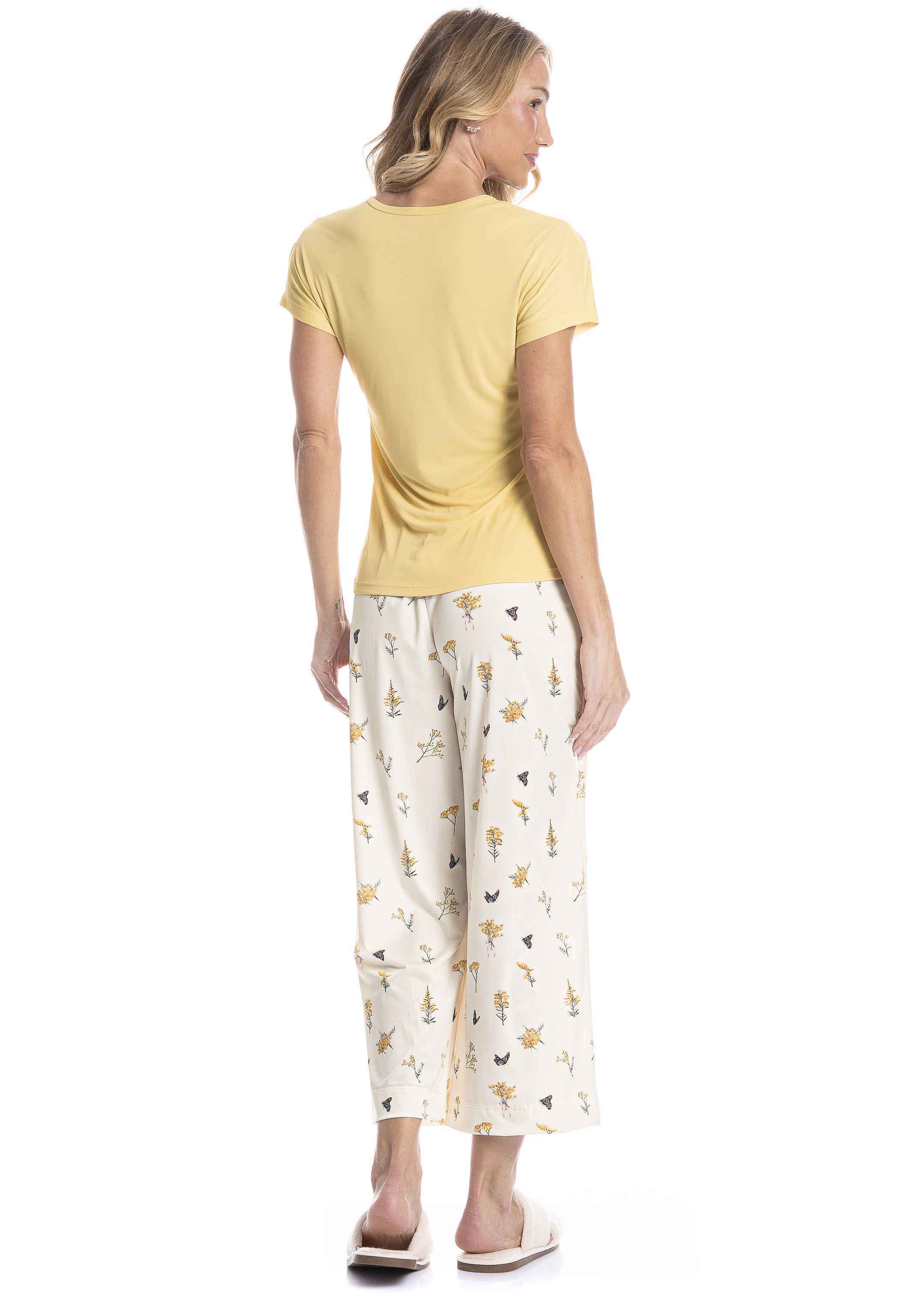 Pijama Feminino Capri Mila Amarelo - Imagem 2