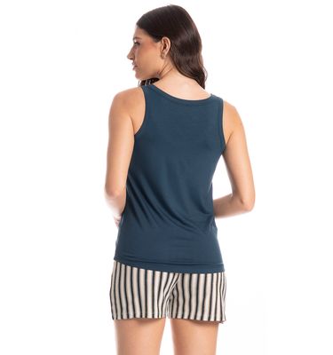 Pijama Feminino Curto Regata Leila - Imagem 2 - Mobile