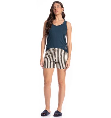 Pijama Feminino Curto Regata Leila - Imagem 3 - Mobile