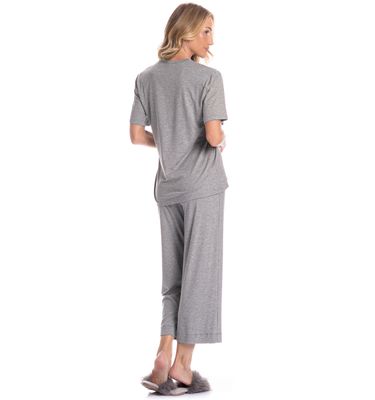 Pijama Feminino Capri Manga Curta Érica - Imagem 2 - Mobile