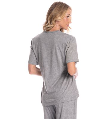 Pijama Feminino Capri Manga Curta Érica - Imagem 4 - Mobile