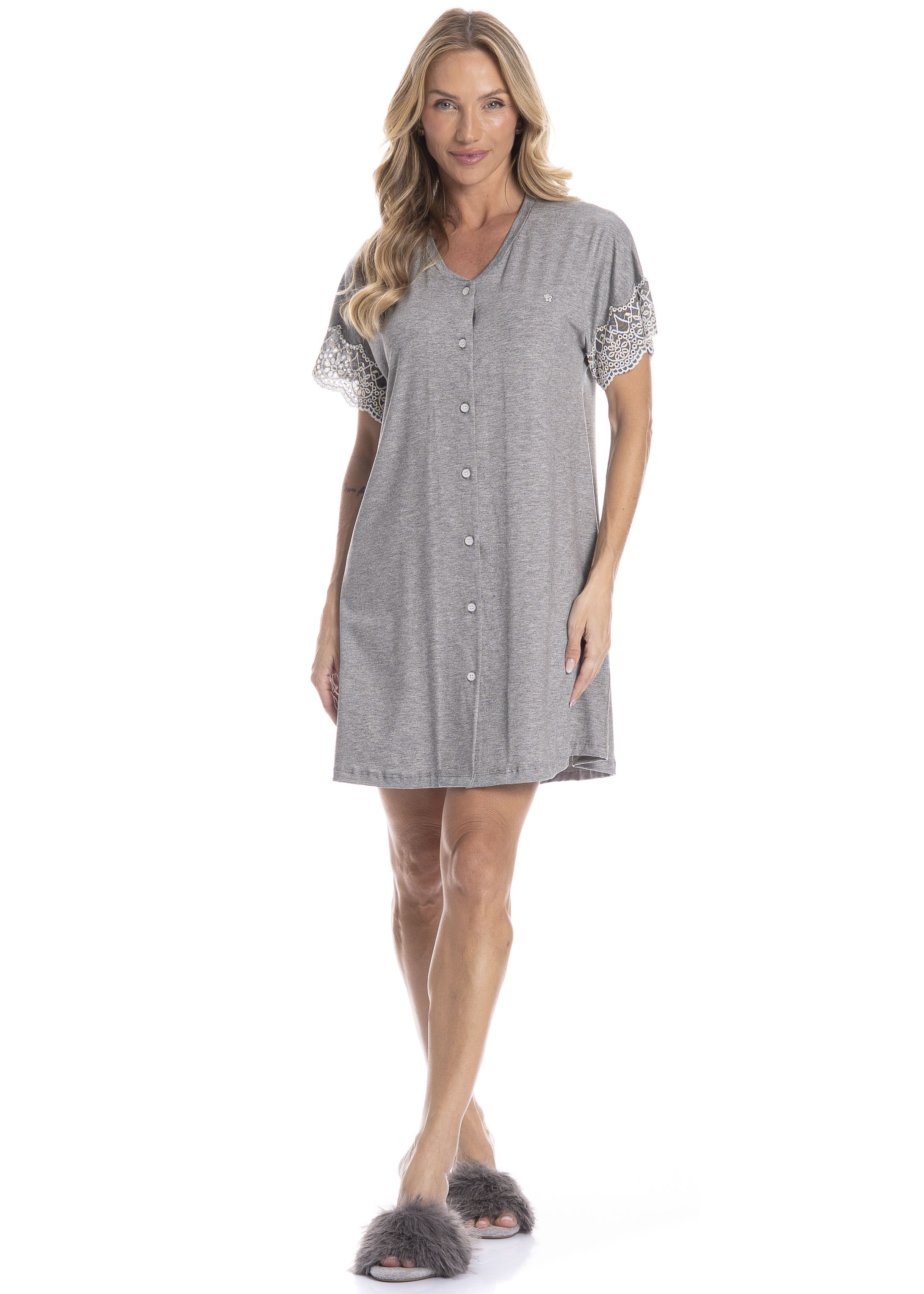 Camisão Feminino Abotoado Érica - Imagem 3 - Mobile