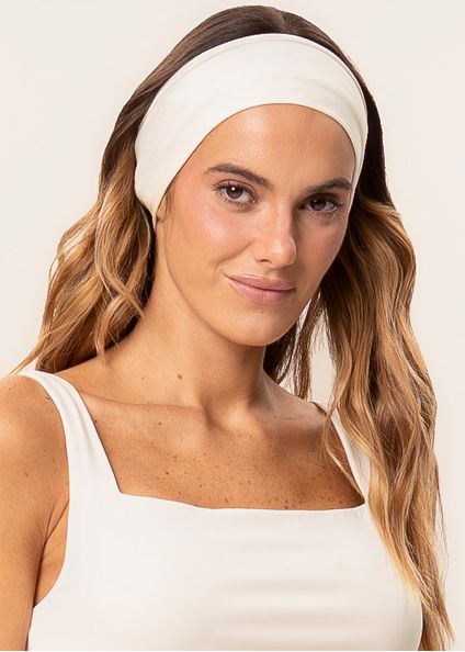 Kit 3 Faixinhas De Cabelo Larga Essential Contour Branco - Imagem 1