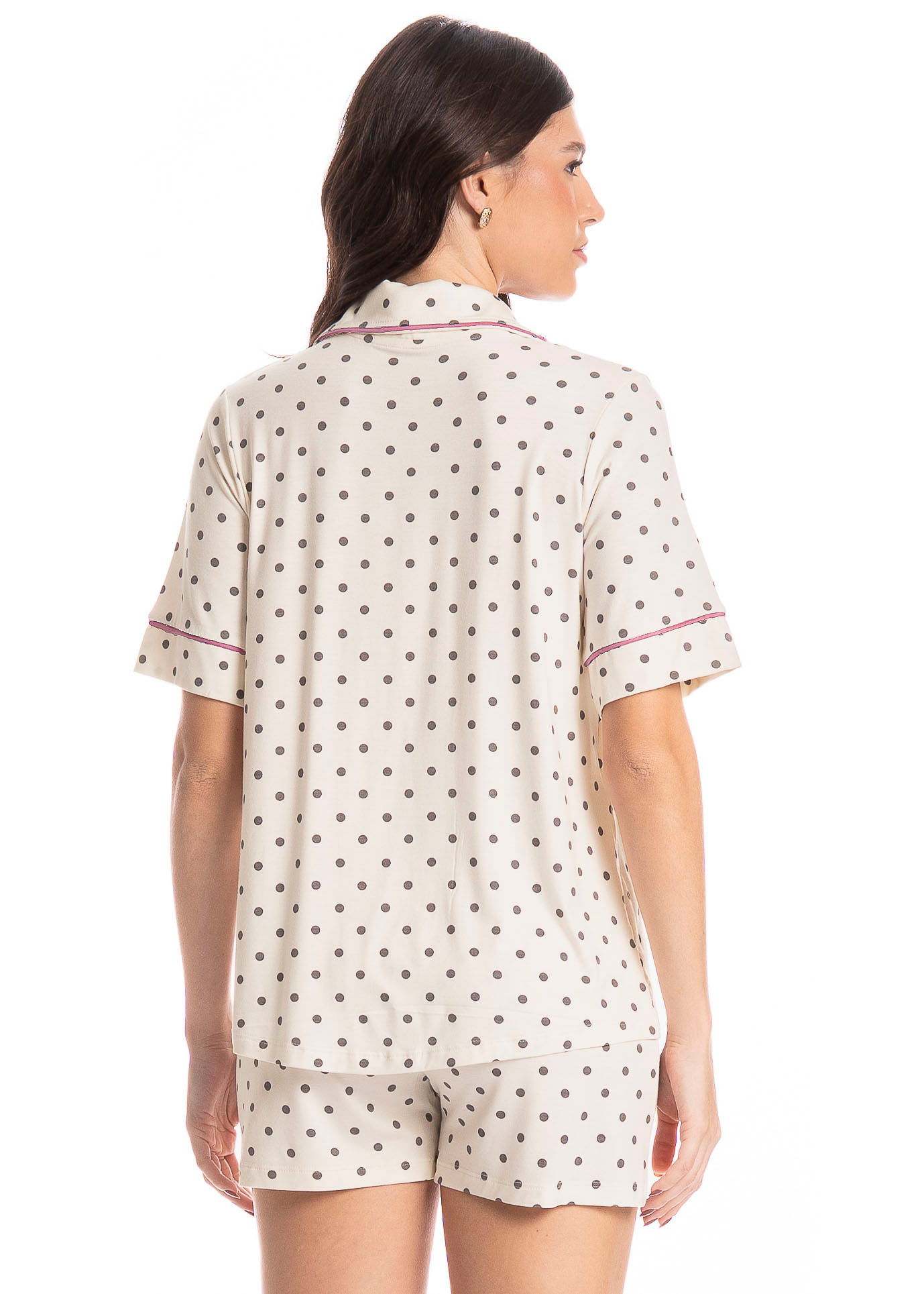 Pijama Americano Feminino Curto Pati Cinza - Imagem 2