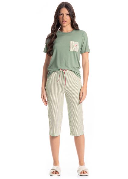 Pijama Feminino Pescador Lola Verde - Imagem 1