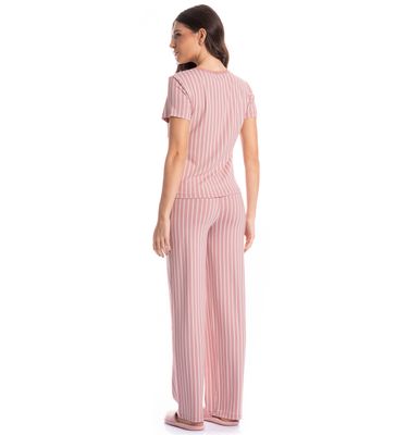 Pijama Feminino Longo Manga Curta Nina - Imagem 2 - Mobile