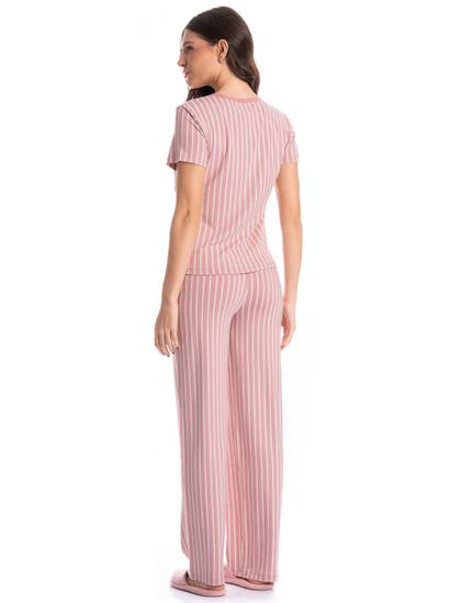 Pijama Feminino Longo Manga Curta Nina - Imagem 2 - Desktop