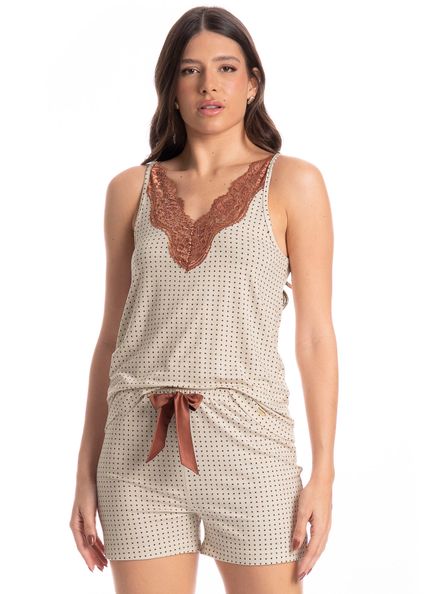Short Doll Feminino Maju Marrom - Imagem 1