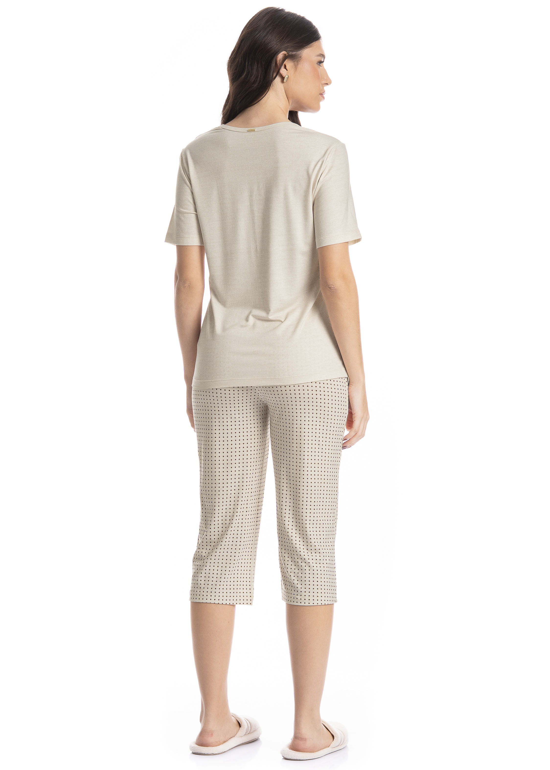 Pijama Feminino Pescador Maju Marrom - Imagem 2