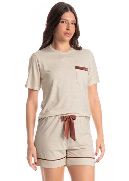 Pijama Feminino Curto Maiana Branco - Imagem 1