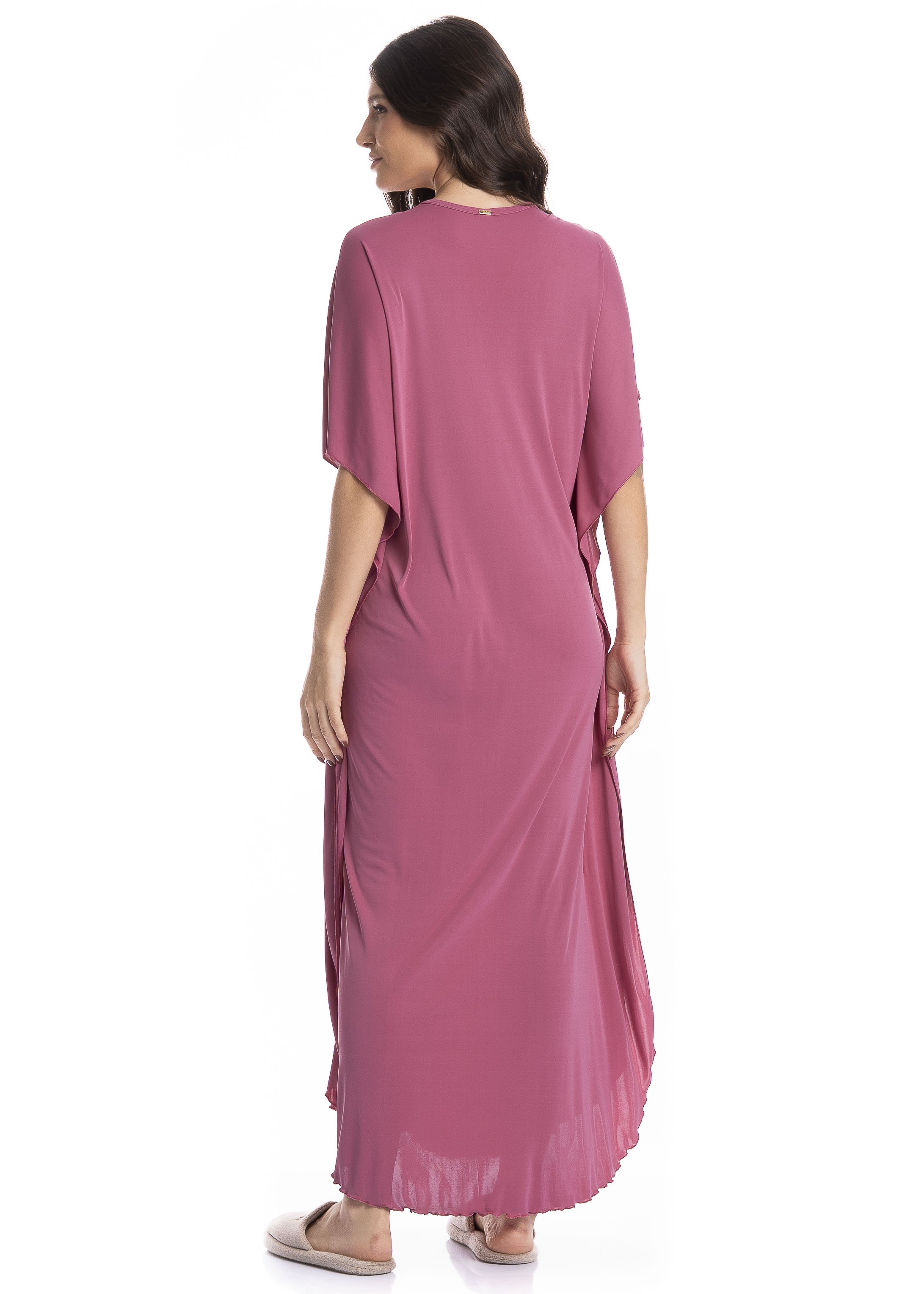 Kaftan Feminino Longo Eva Rosa-2 - Imagem 2