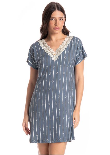 Camisão Feminino Laços Azul-2 - Imagem 1