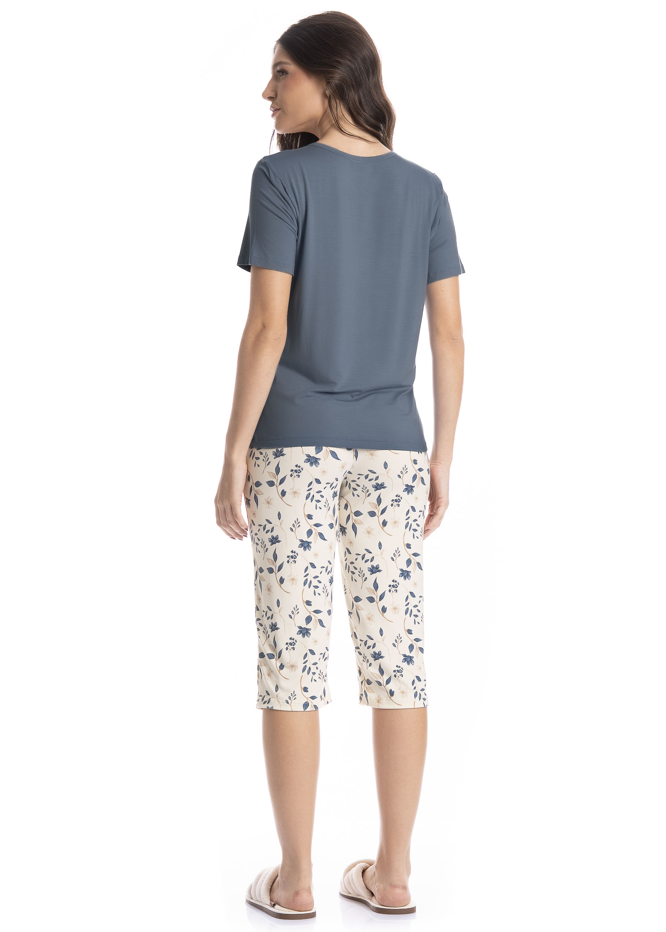 Pijama Feminino Pescador Manoela Azul-2 - Imagem 2