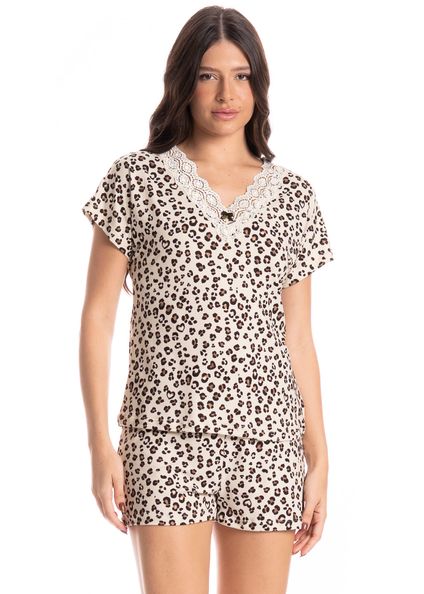 Pijama Feminino Curto Carmela Preto - Imagem 1