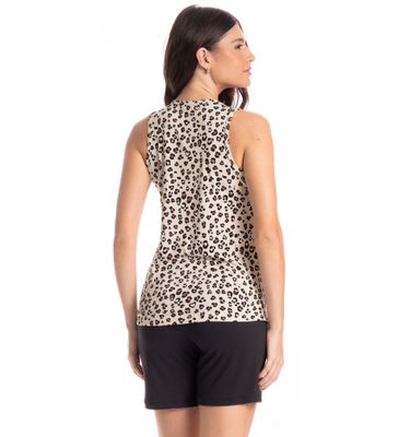 Pijama Feminino Shortão Regata Carmela - Imagem 2 - Mobile