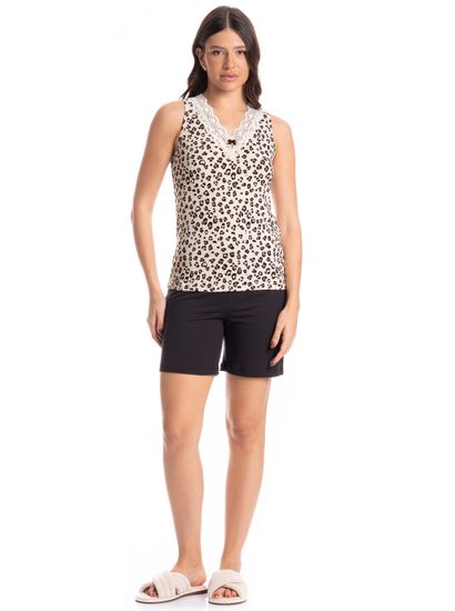 Pijama Feminino Shortão Regata Carmela - Imagem 3 - Desktop