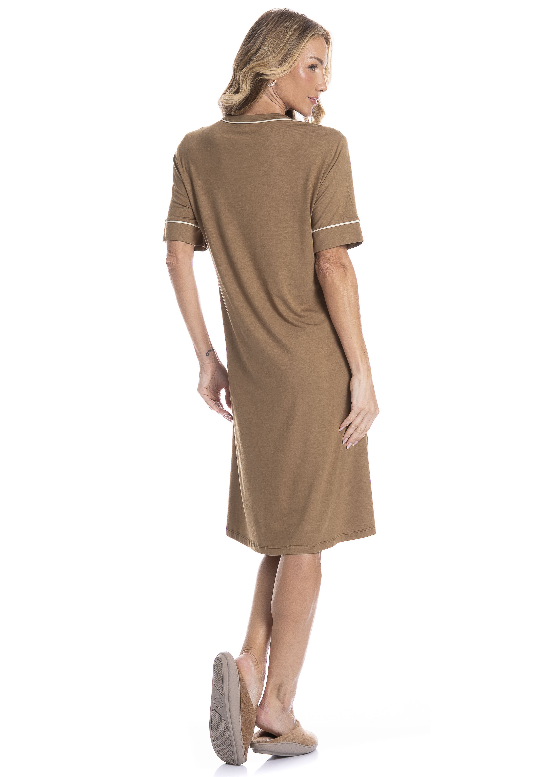 Camisão Feminino Médio Lisa Marrom - Imagem 2