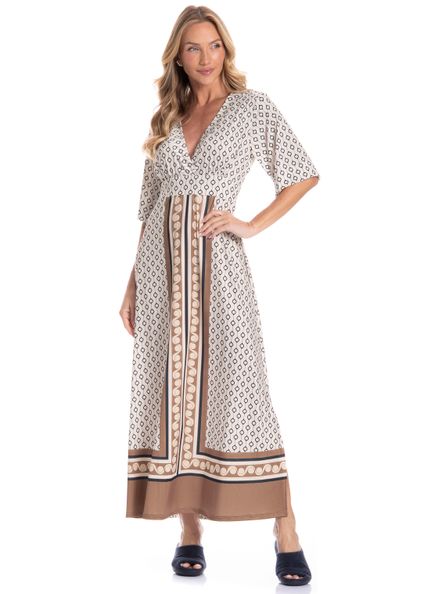 Kaftan Feminino Longo Marina Branco - Imagem 1