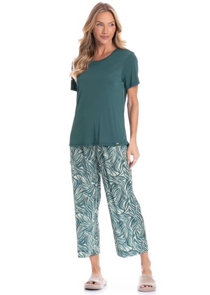 Pijama Feminino Capri Rafaela Verde - Imagem 1