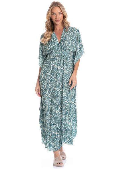 Kaftan Feminino Longo Rafaela Verde - Imagem 1