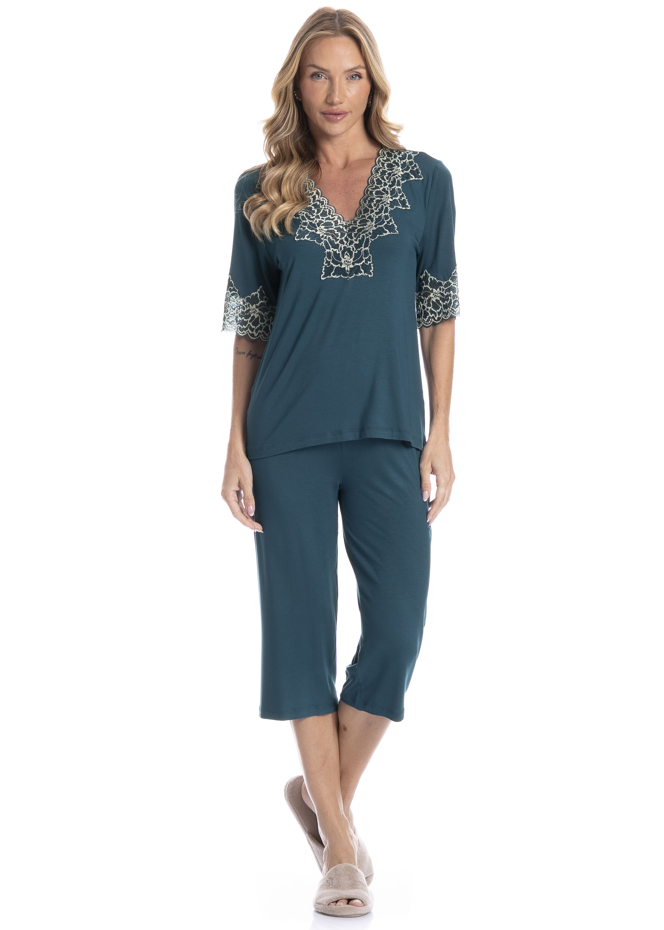 Pijama Feminino Pescador Alana - Imagem 1