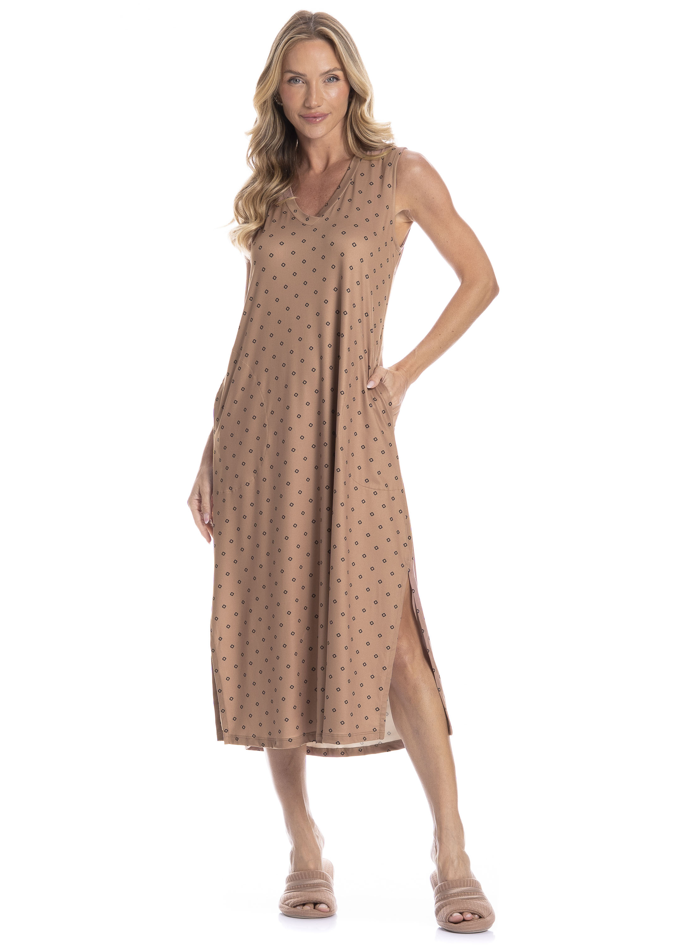Vestido Midi Regata Com Bolso Betina - Imagem 1