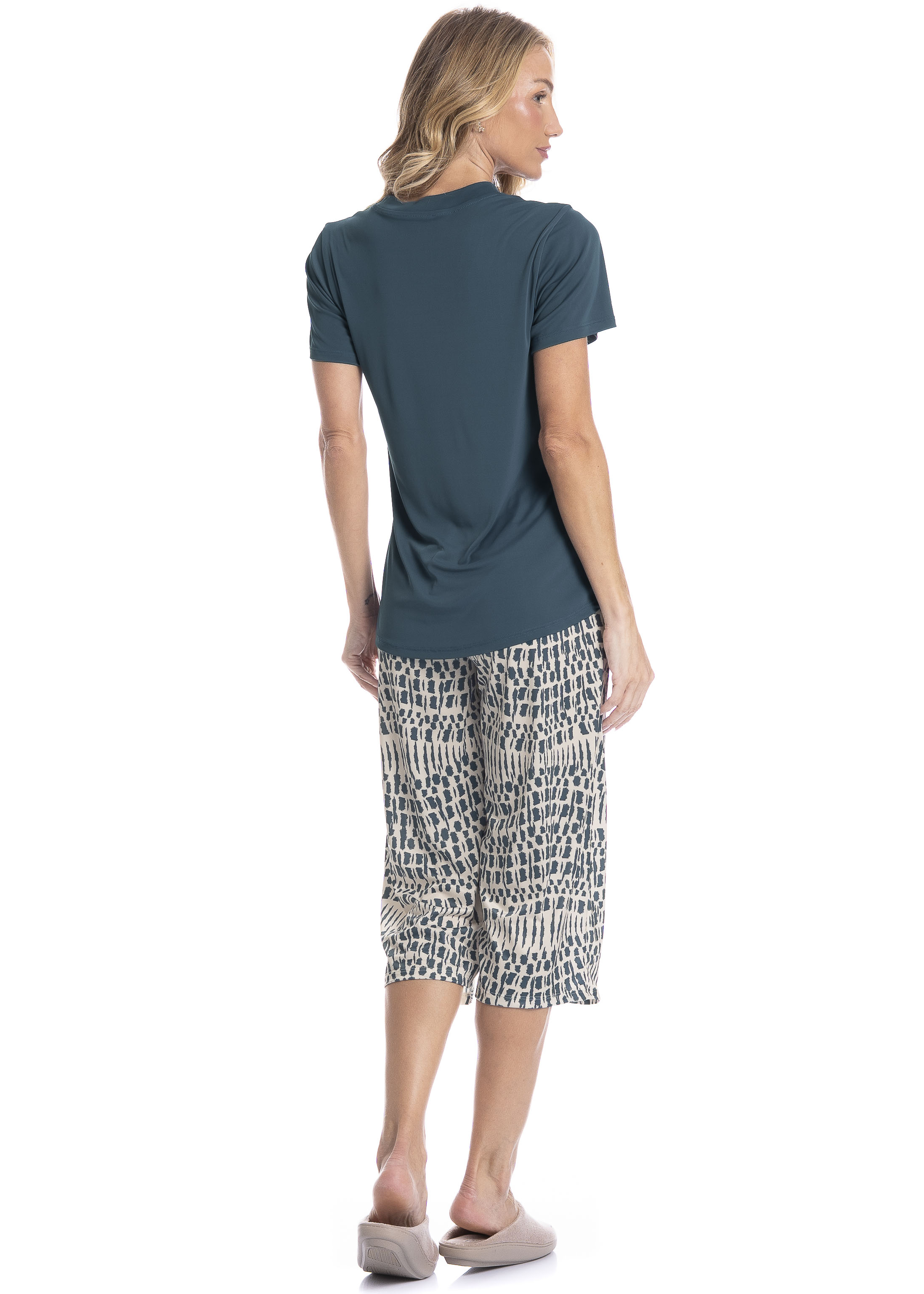 Pijama Feminino Pescador Júlia Azul-marinho - Imagem 2