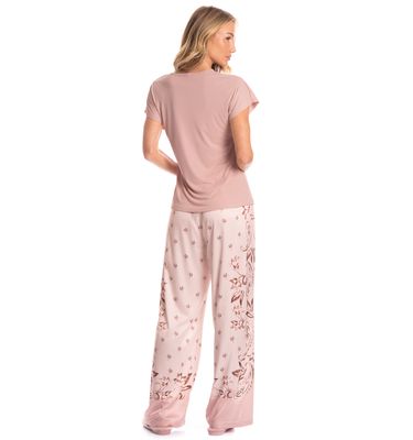 Pijama Feminino Longo Manga Curta Afrodite - Imagem 2 - Mobile