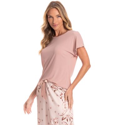 Pijama Feminino Longo Manga Curta Afrodite - Imagem 3 - Mobile