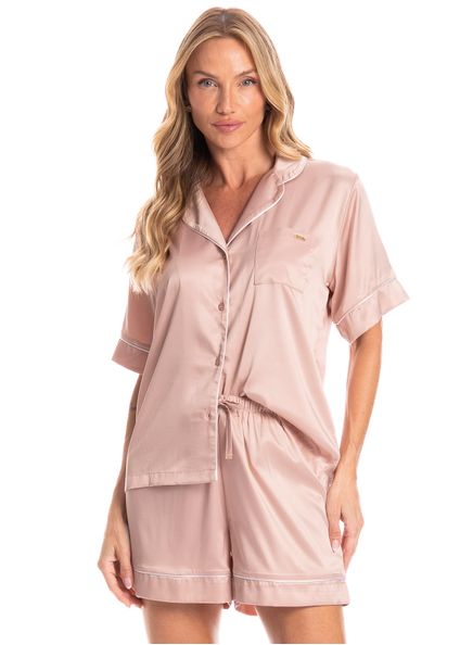 Pijama Americano Feminino Curto Lia Rosa-3 - Imagem 1