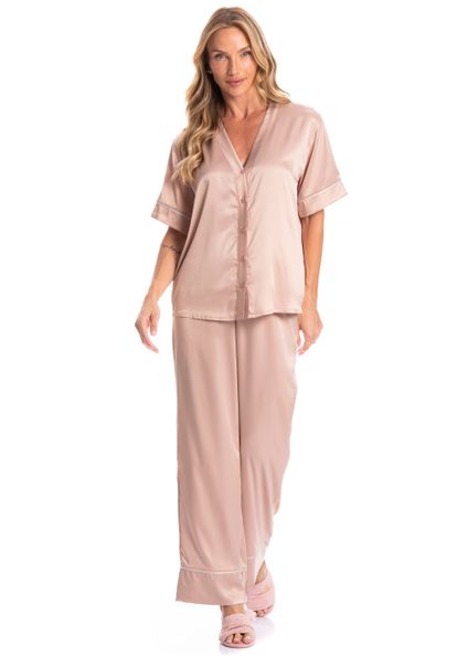 Pijama Americano Longo Lia Rosa-3 - Imagem 1