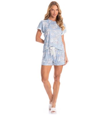 Pijama Feminino Curto Flora - Imagem 3 - Mobile