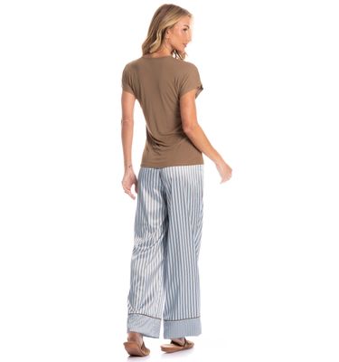 Pijama Feminino Longo Manga Curta Clara - Imagem 2 - Mobile