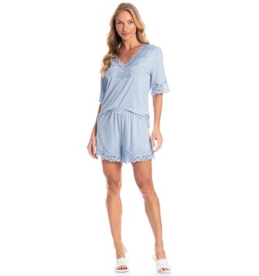 Pijama Feminino Curto Aurora - Imagem 3 - Mobile