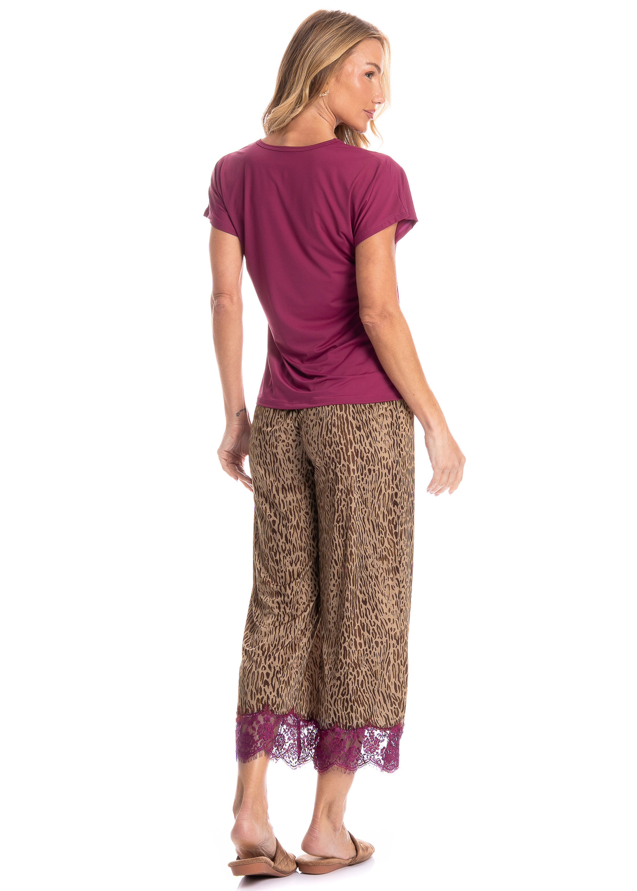 Pijama Feminino Capri Ártemis Rosa - Imagem 2