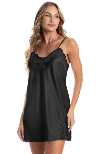 Camisola Feminina Violeta Cristal Preto - Imagem 1