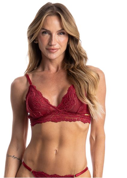 Sutiã Com Renda Atena Vermelho - Imagem 1