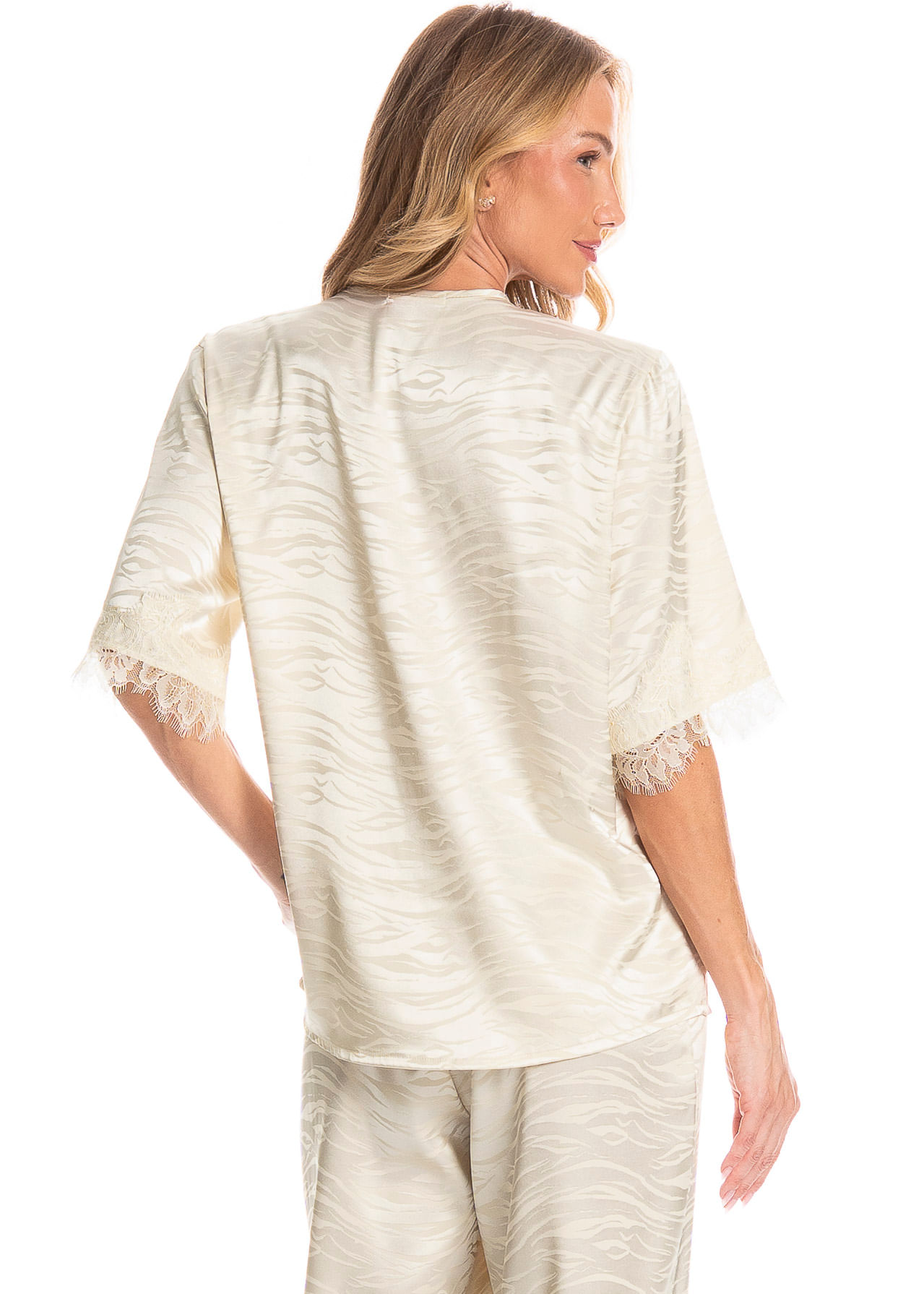 Pijama Americano Feminino Longo Isa - Imagem 4 - Mobile