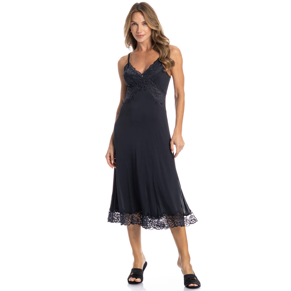 Camisola Midi Com Renda Manu - Imagem 1