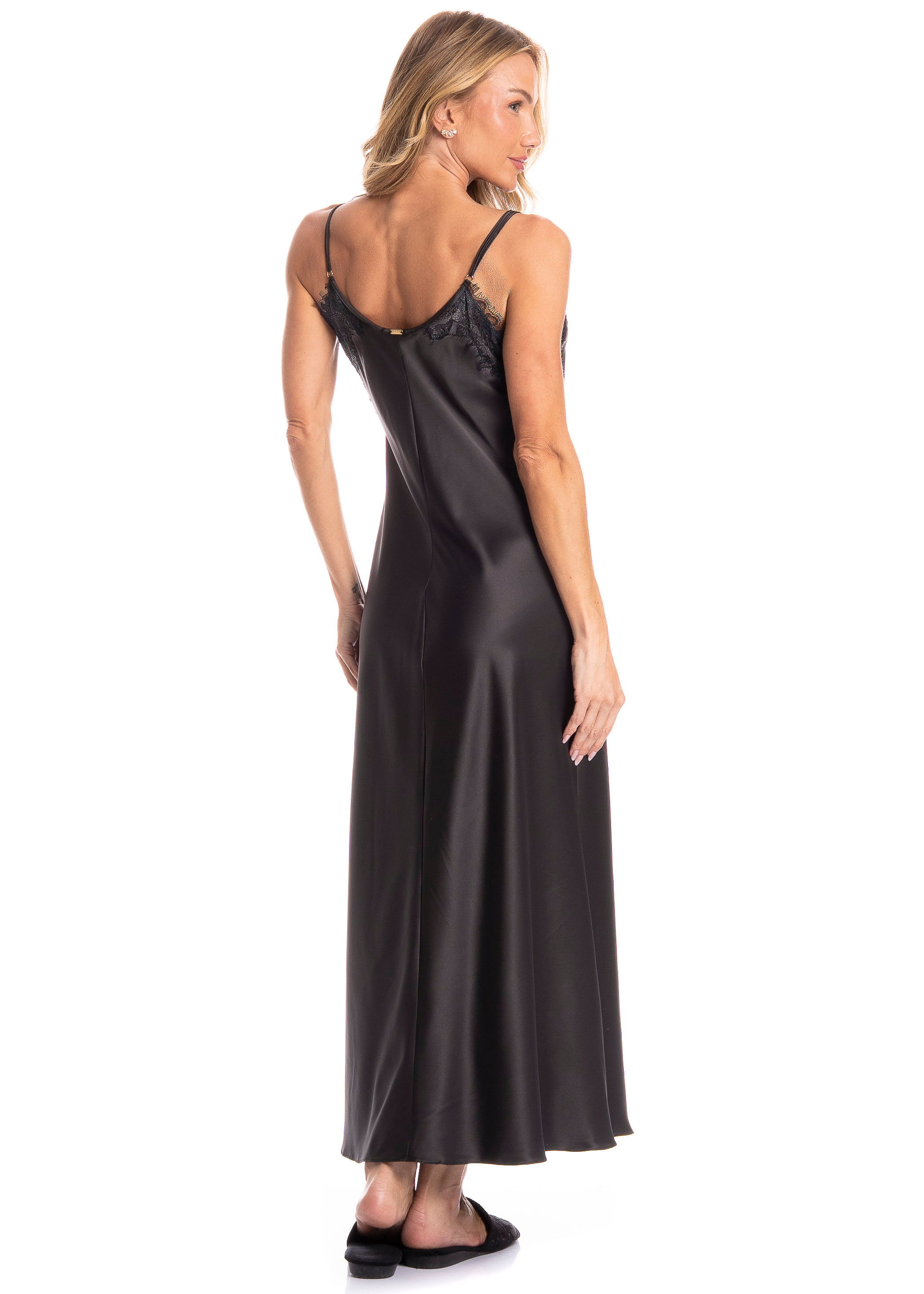 Camisola Longa Ceci Jasmim Preto - Imagem 2