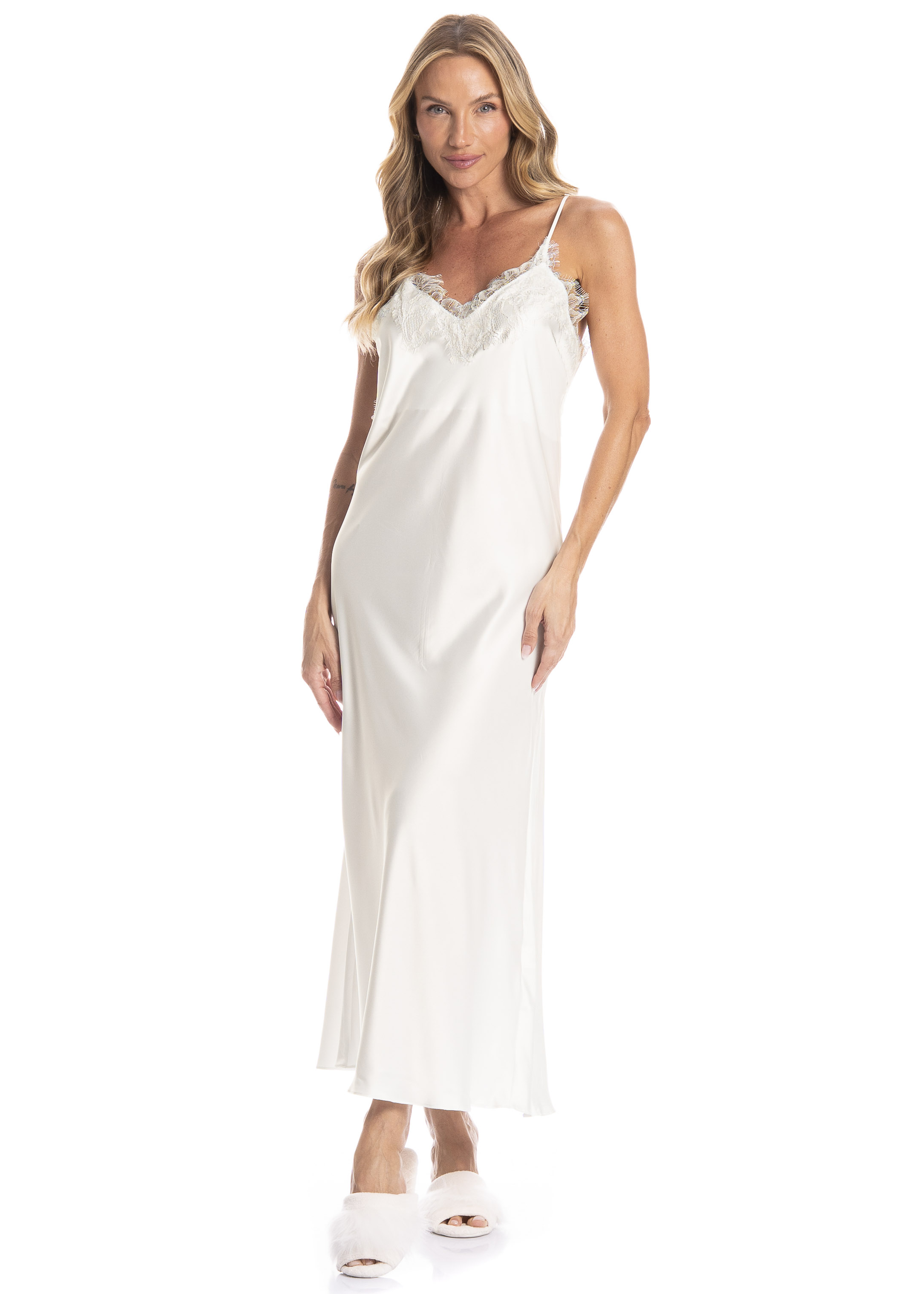 Camisola Feminina Longa Ceci Jasmim - Imagem 1