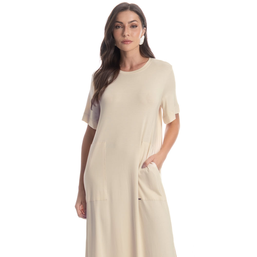 Vestido Com Manga E Bolso Venturini - Imagem 1